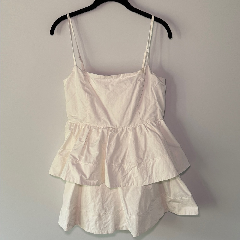 Chic White Layered Mini Dress